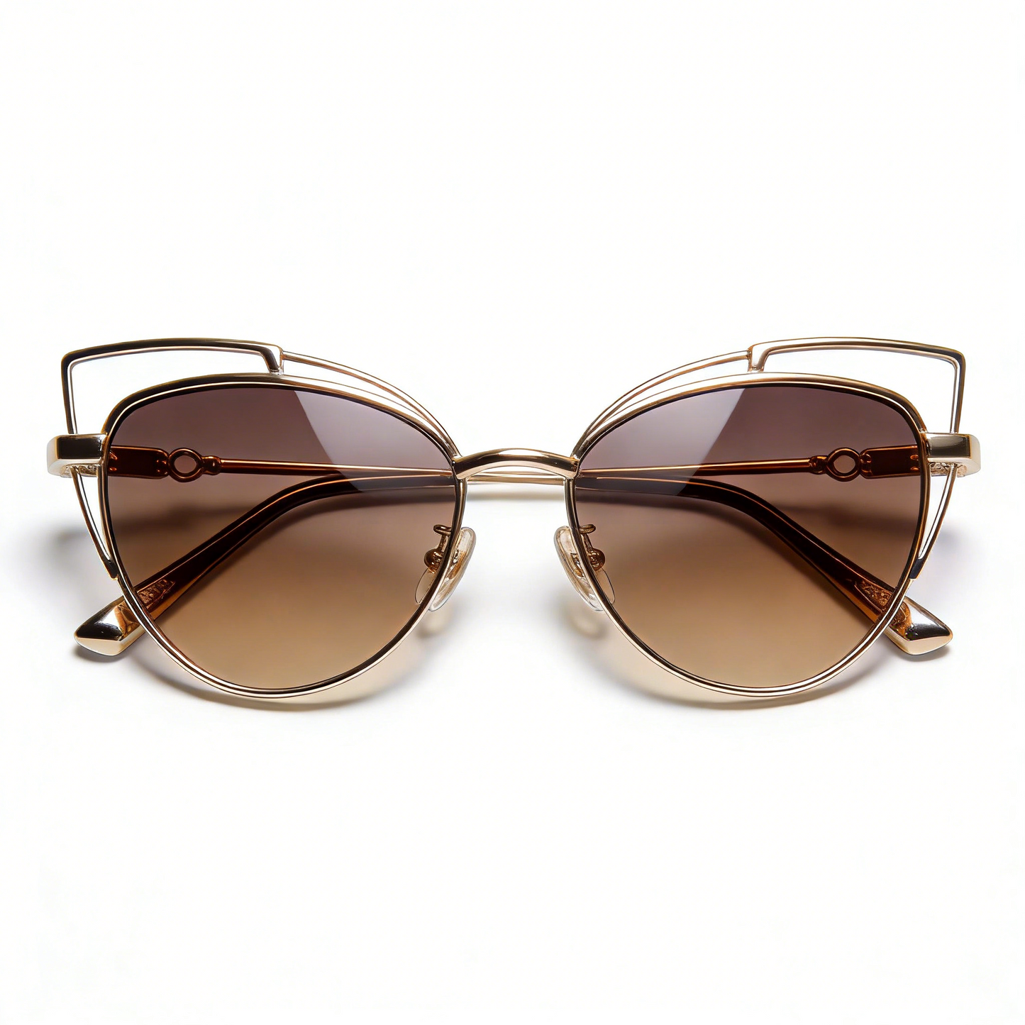 Minimalist Double Line Cat Eye Sunglasses Slim Frame