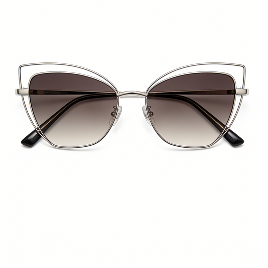 Slim Wire Cat Eye Sunglasses Modern Metal Frame