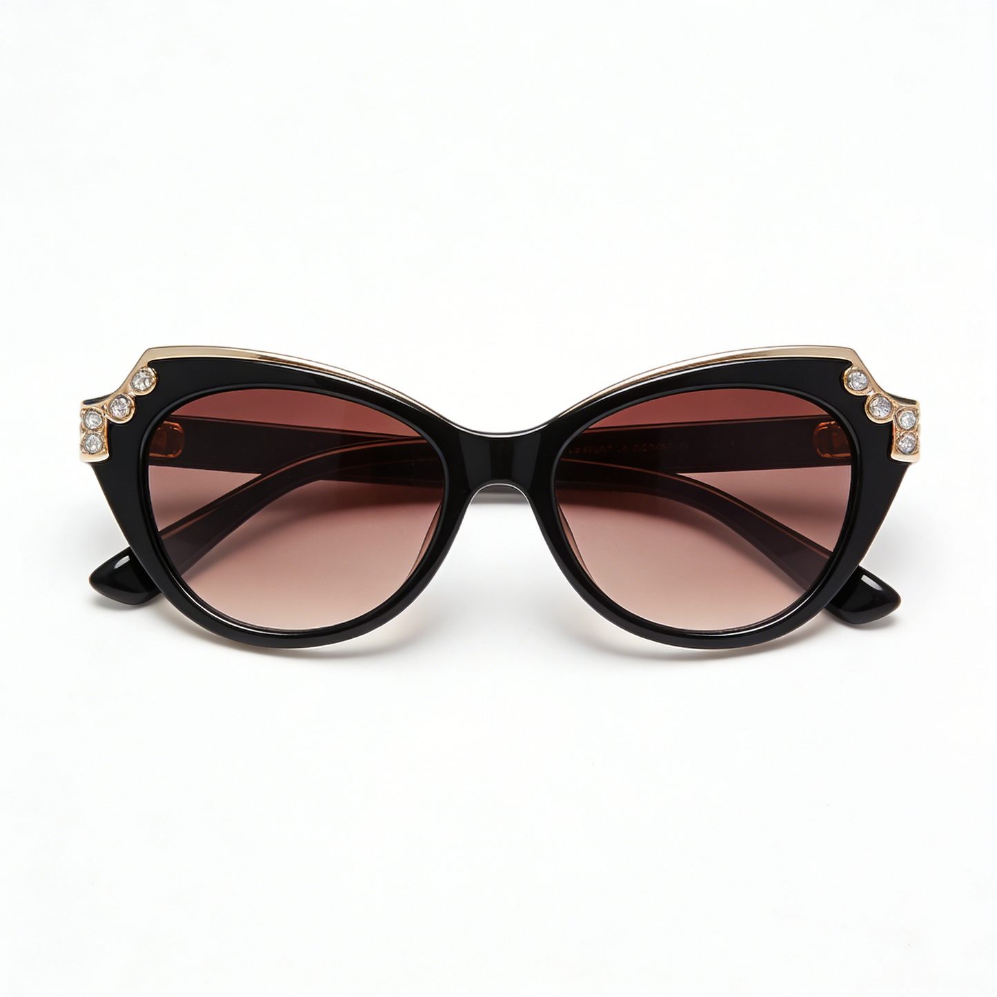 Sparkling Crystal Cat Eye Sunglasses Black Frame