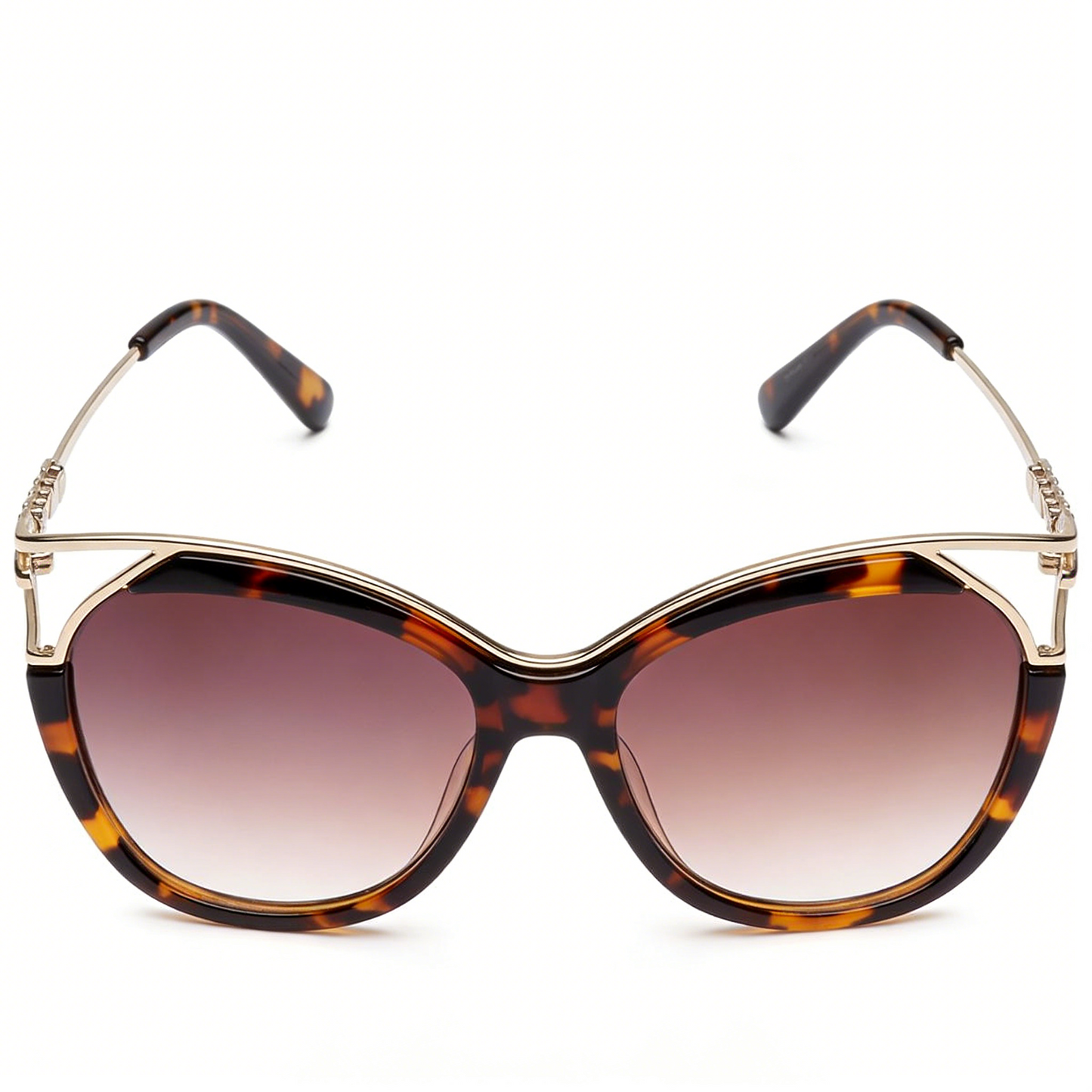 Classic Tortoiseshell Cat Eye Sunglasses Double Bridge